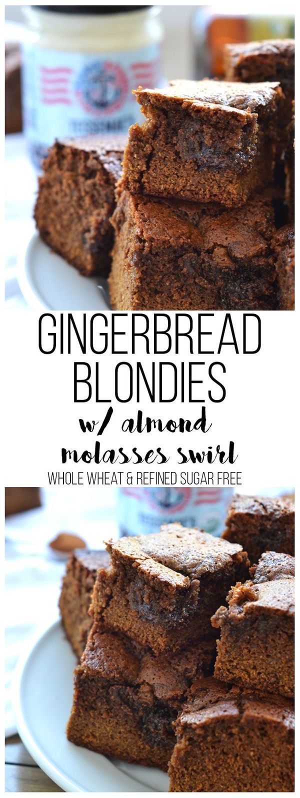 Gingerbread Blondies w/ Almond Molasses Swirl