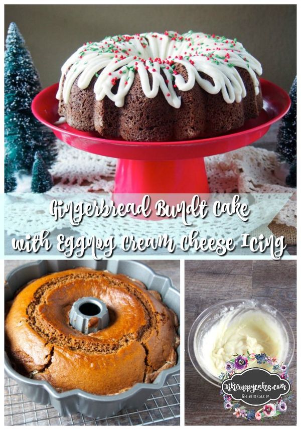 Gingerbread Bundt Cake with Egggnog Cream Cheese Icing