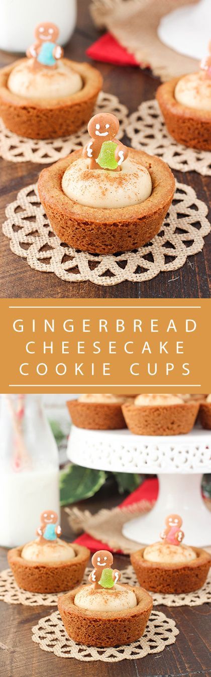 Gingerbread Cheesecake Cookie Cups