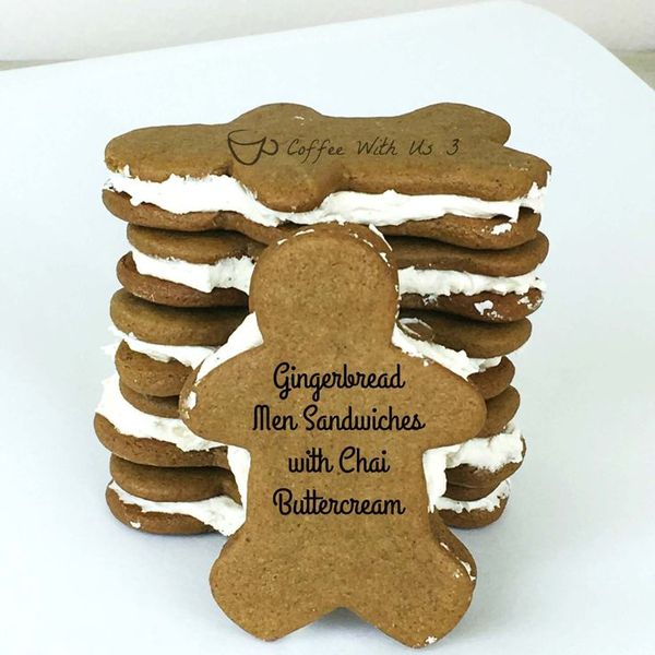 Gingerbread Men Sandwiches with Chai Buttercream