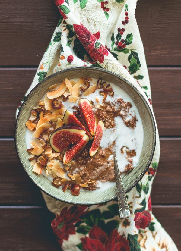 Gingerbread Quinoa Porridge with Toasted Coconut