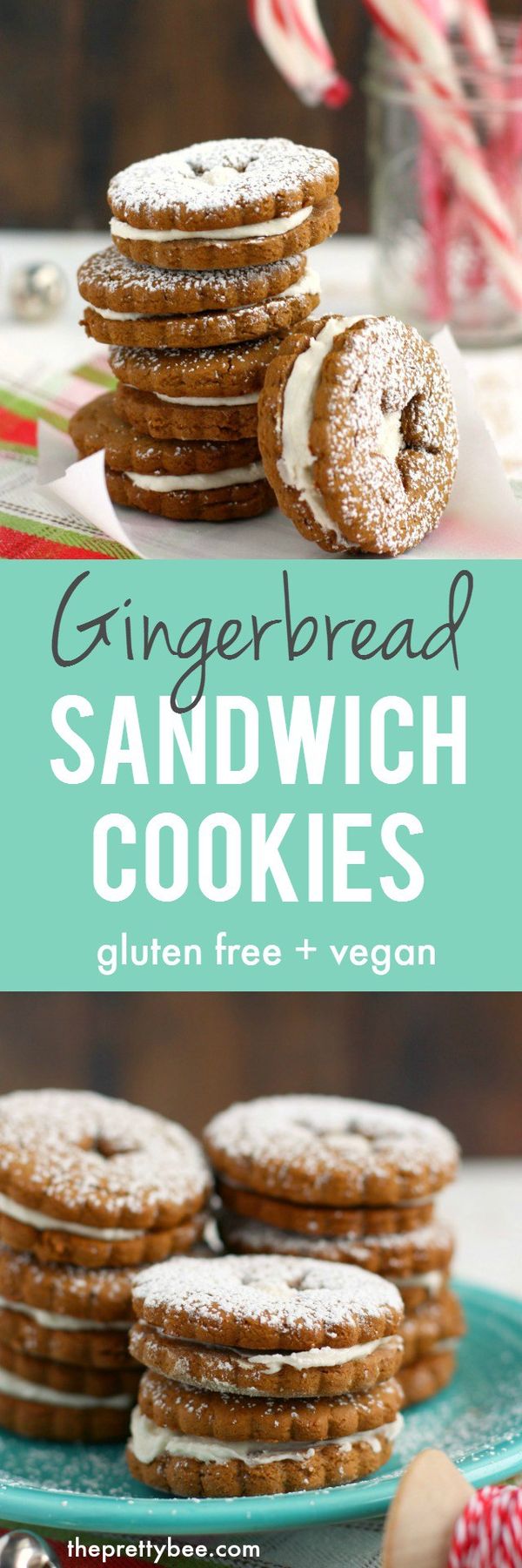 Gingerbread Sandwich Cookies (Gluten Free, Vegan