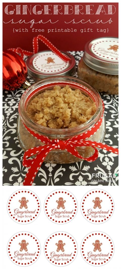 Gingerbread Sugar Scrub + FREE Printable Gift Tag