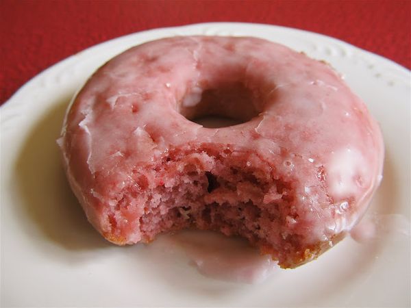 Glazed Strawberry Doughnuts