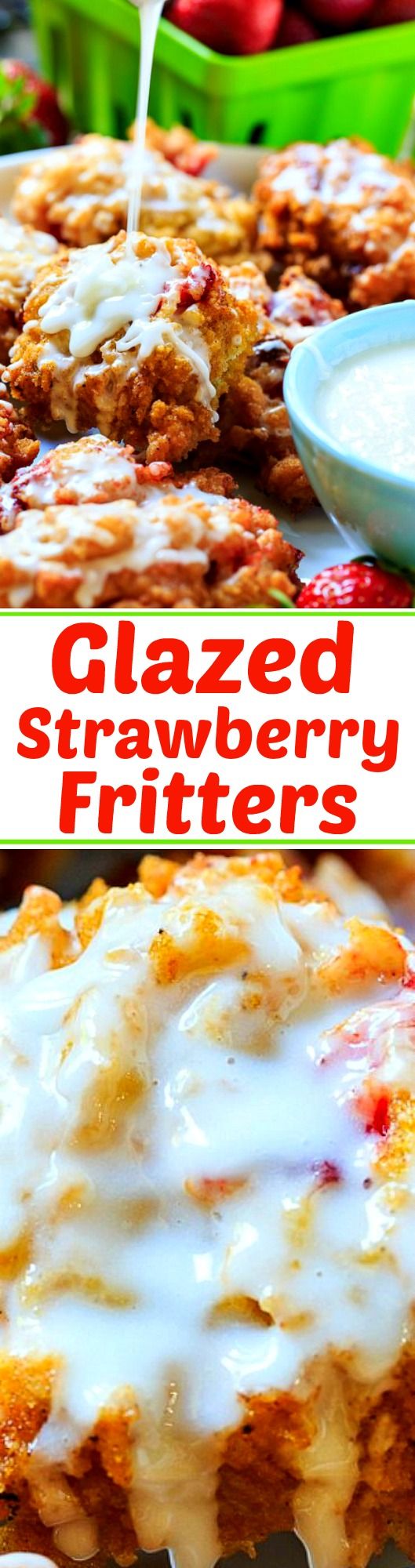 Glazed Strawberry Fritters