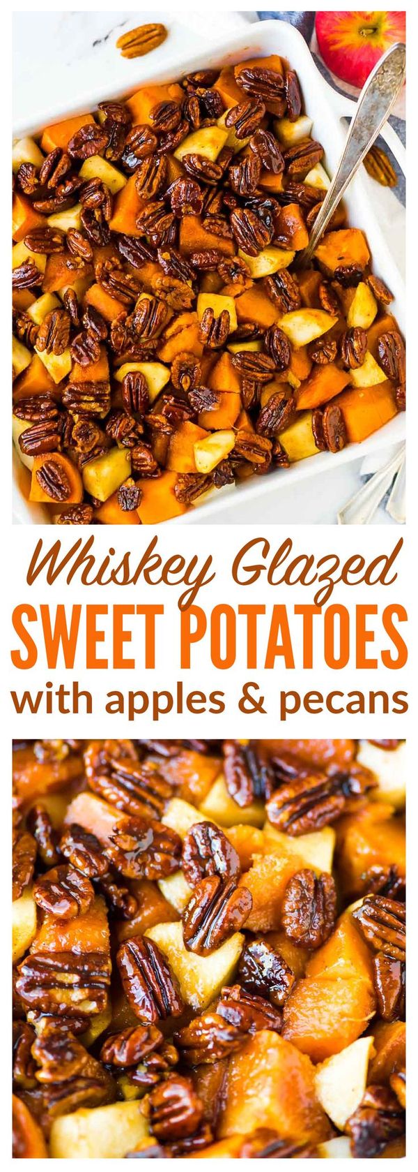 Glazed Sweet Potatoes with Whiskey Pecans