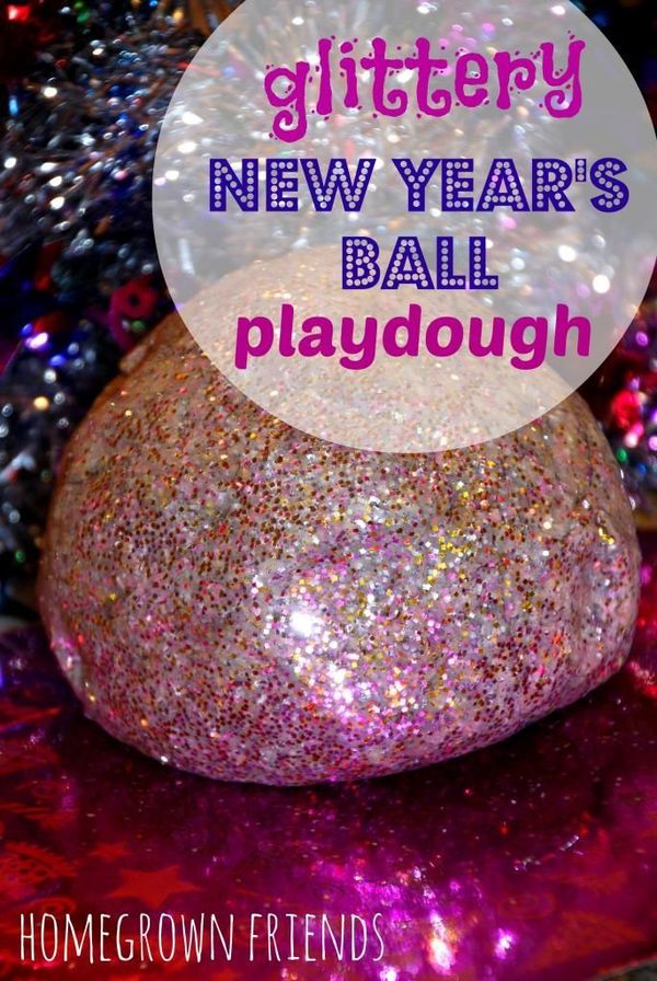 Glittery New Year's Ball Playdough