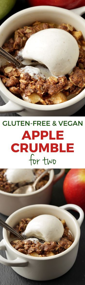 Gluten-free and Vegan Apple Crumble for Two