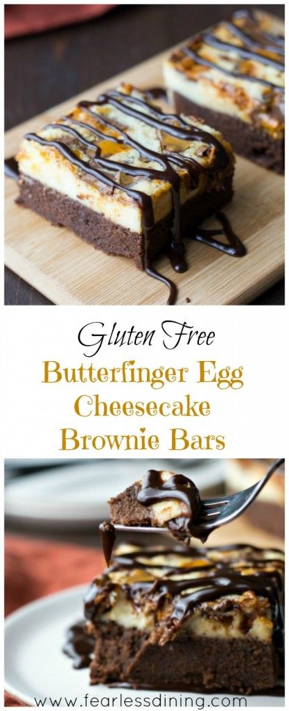 Gluten Free Butterfinger Cheesecake Brownie Bars