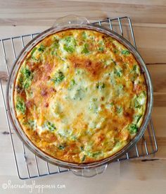 (gluten free Cheesy Spinach, Mushroom, & Broccoli Crustless Quiche