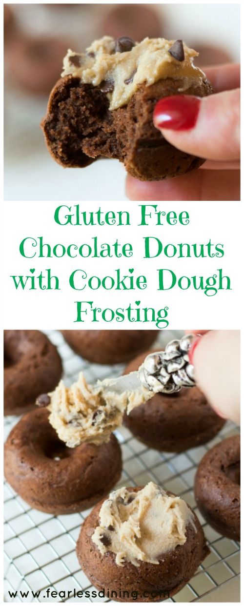 Gluten Free Chocolate Donuts with Cookie Dough Frosting