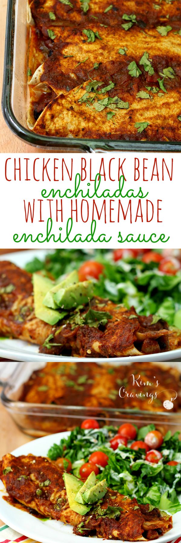 Gluten-Free, Dairy-Free Chicken Black Bean Enchiladas with Homemade Enchilada Sauce