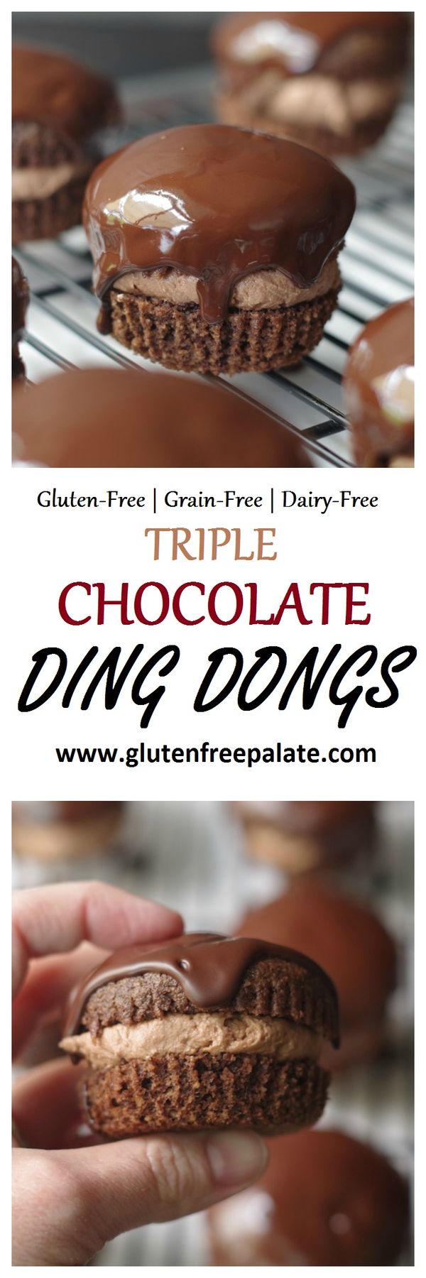 Gluten-Free, Grain-Free Triple Chocolate Ding Dongs