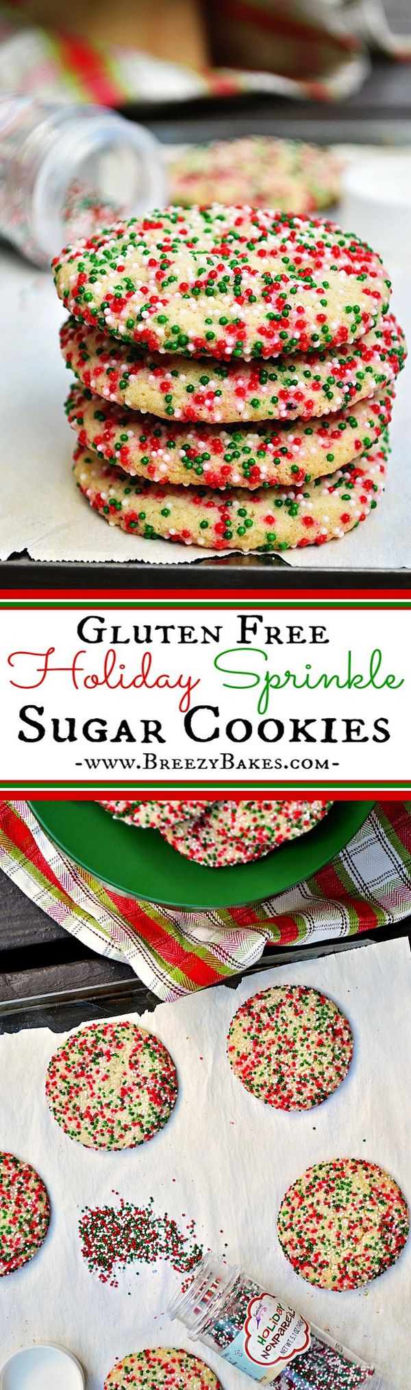 Gluten Free Holiday Sprinkle Sugar Cookies