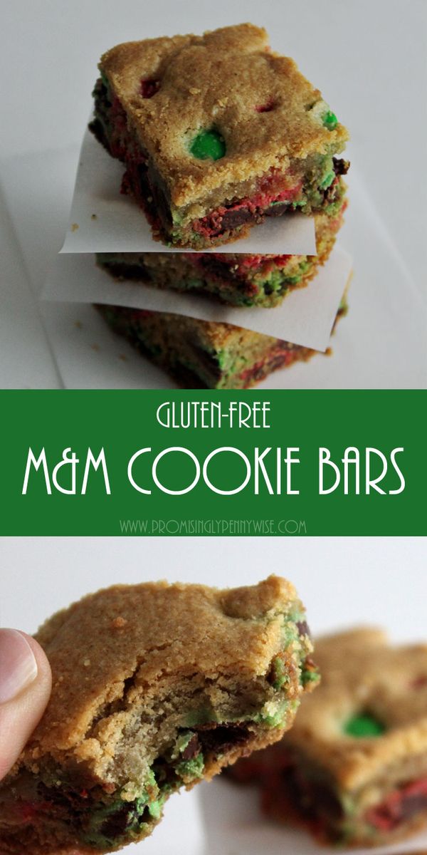 Gluten-Free M&M Cookie Bars