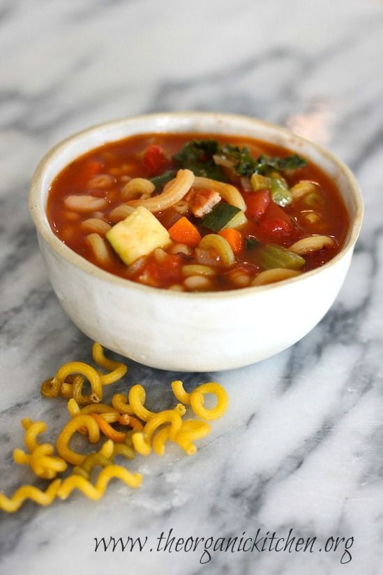 (Gluten Free Minestrone Soup with Quinoa Pasta and Pancetta