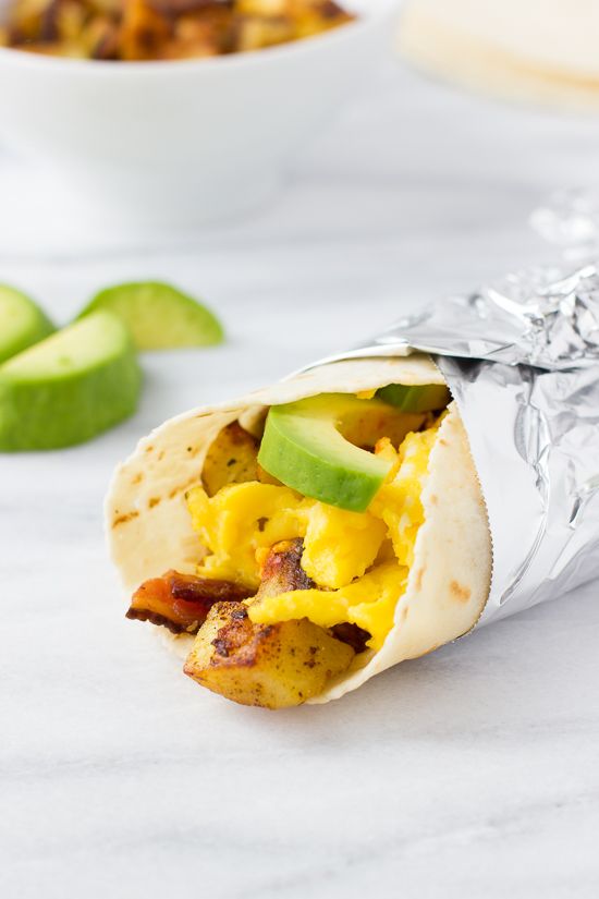 Gluten-Free Potato, Bacon & Egg Breakfast Burritos (Dairy-Free Option