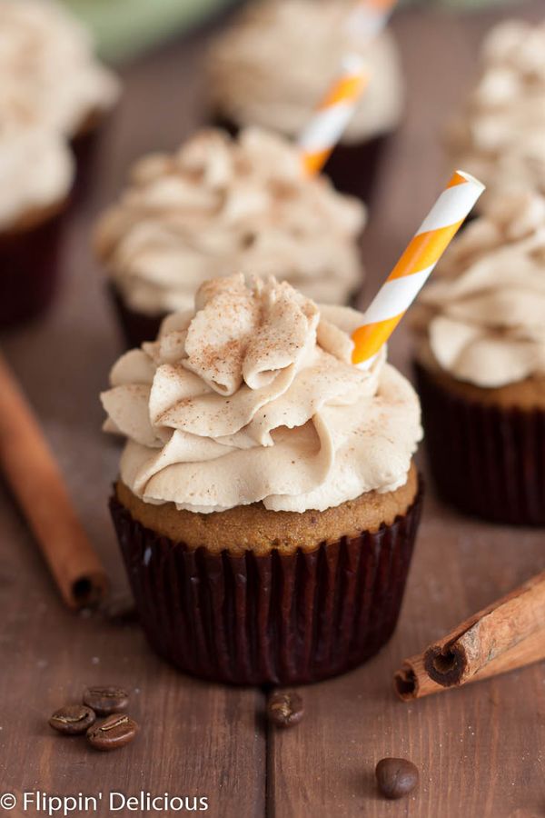 Gluten Free Pumpkin Spice Latte Cupcakes with Coffee Frosting (Dairy Free