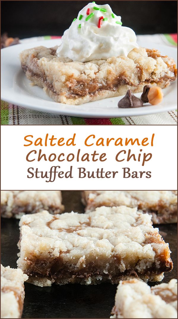 Gluten Free Salted Caramel Chocolate Chip Butter Bars