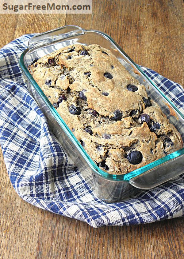 Gluten Free Sugar-Free Blueberry Banana Bread