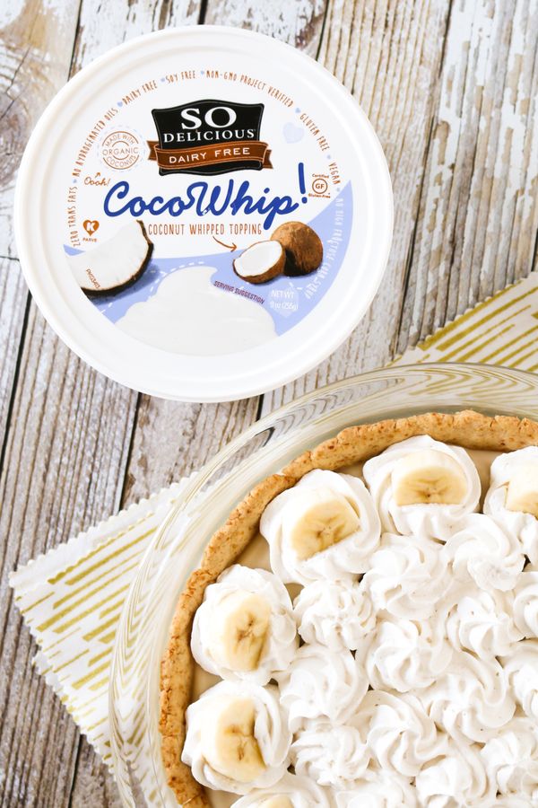 Gluten free vegan banana cream pie