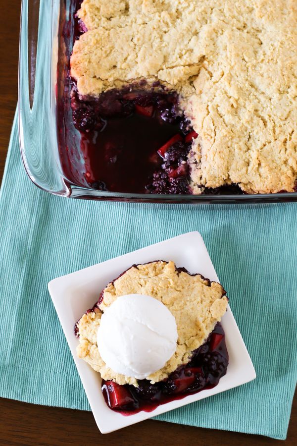 Gluten free vegan blackberry apple cobbler