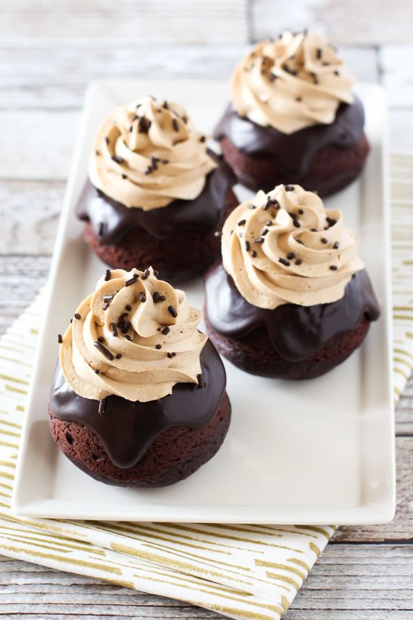 Gluten free vegan dark chocolate mocha mini cakes