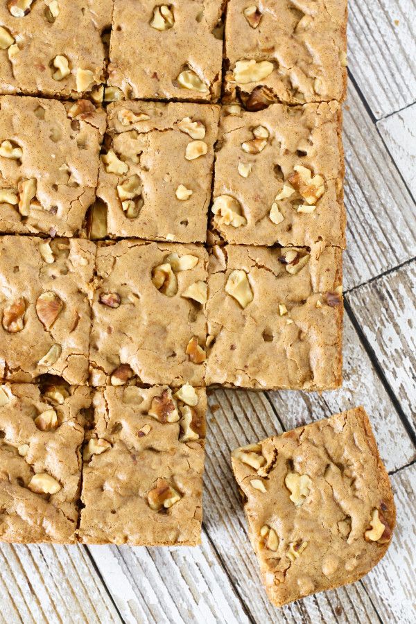 Gluten free vegan maple walnut blondies