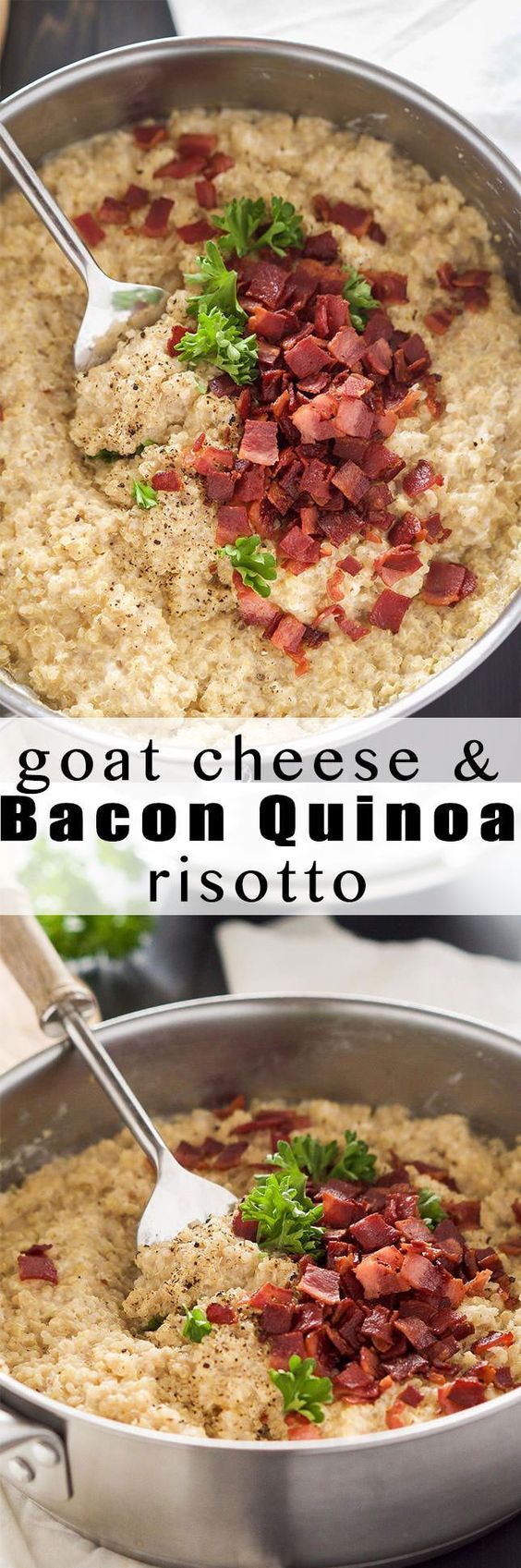 Goat Cheese & Bacon Quinoa Risotto