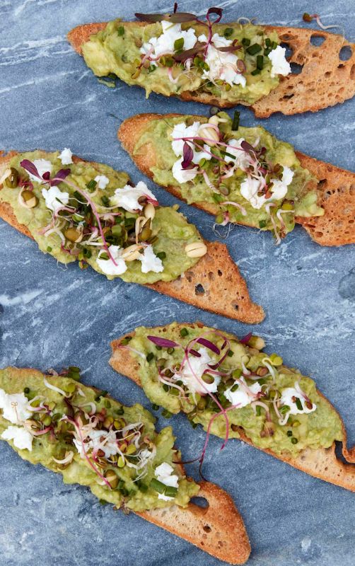 Goat Cheese Avocado Crostini