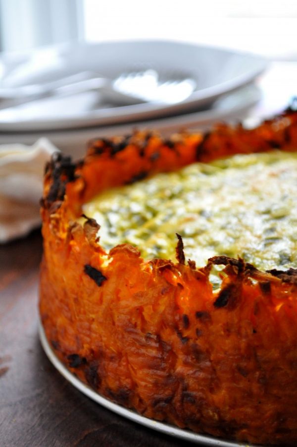 Goat Cheese Quiche with Sweet Potato Crust – #VirtualPotluck