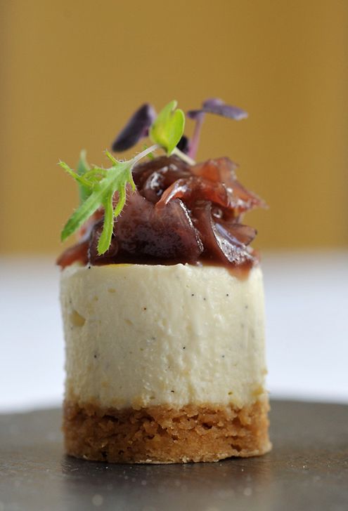 Goat's cheesecake with red onion jam