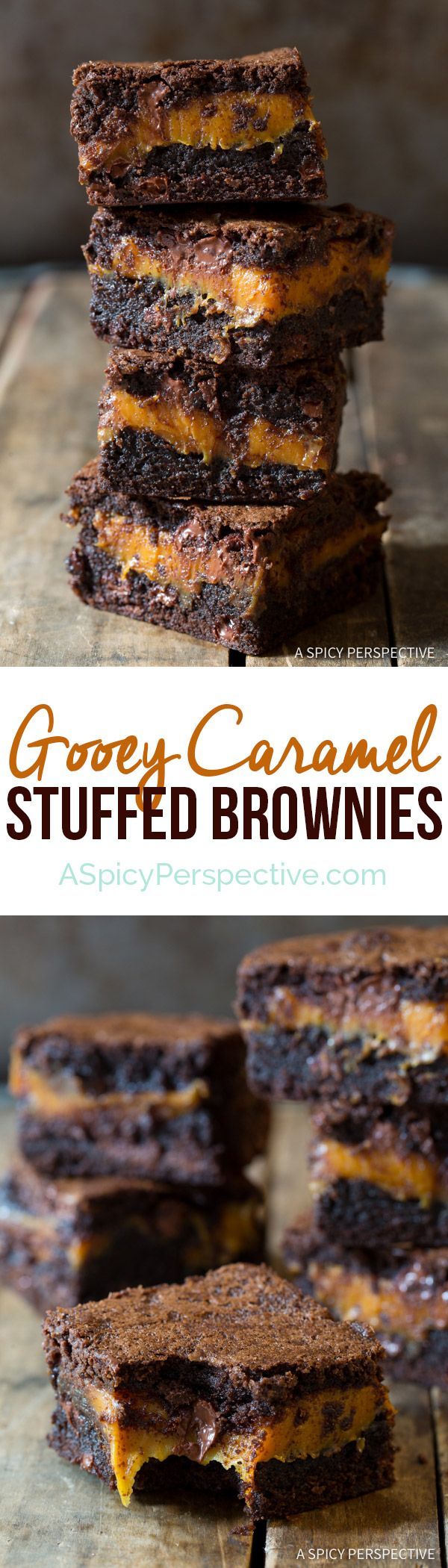 Gooey Caramel Stuffed Brownies