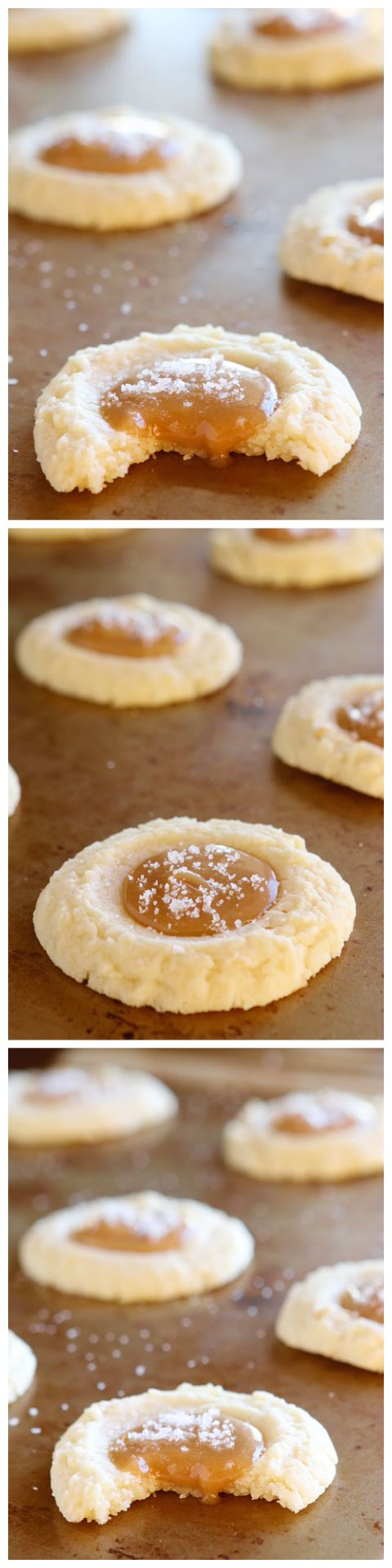 Gooey Salted Caramel Vanilla Butter Cookies