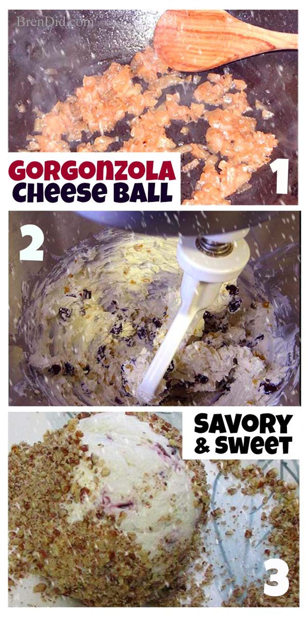 Gorgonzola Cheese Ball Recipe with Caramelized Onions