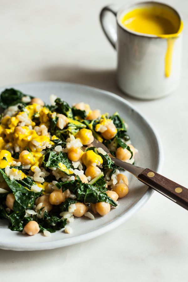 Grain, Green, and Bean Skillet with Yum Sauce