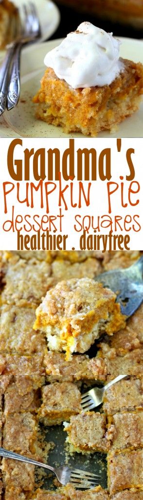 GRANDMA'S PUMPKIN PIE DESSERT SQUARES (made healthier