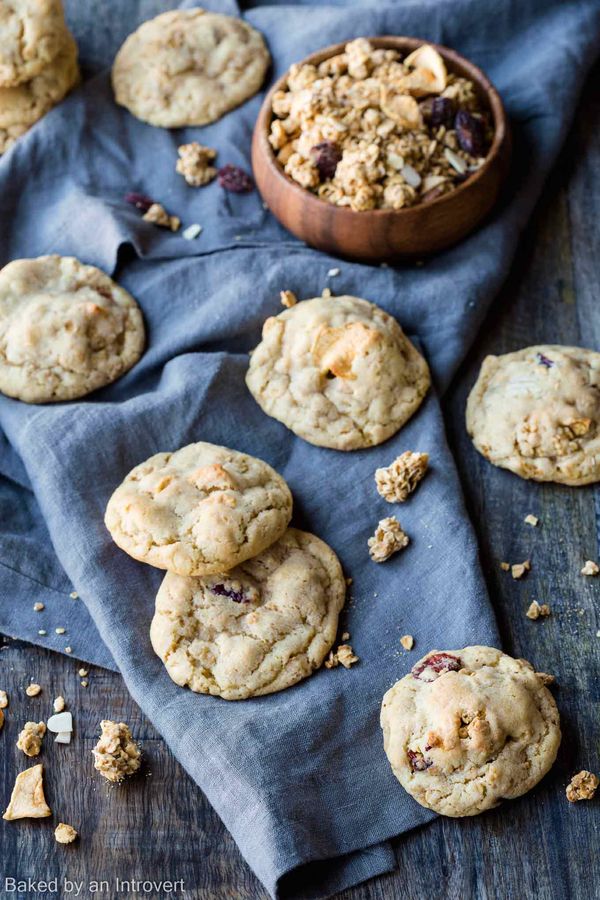 Granola Cookies with Apples, Cranberries, and Almonds