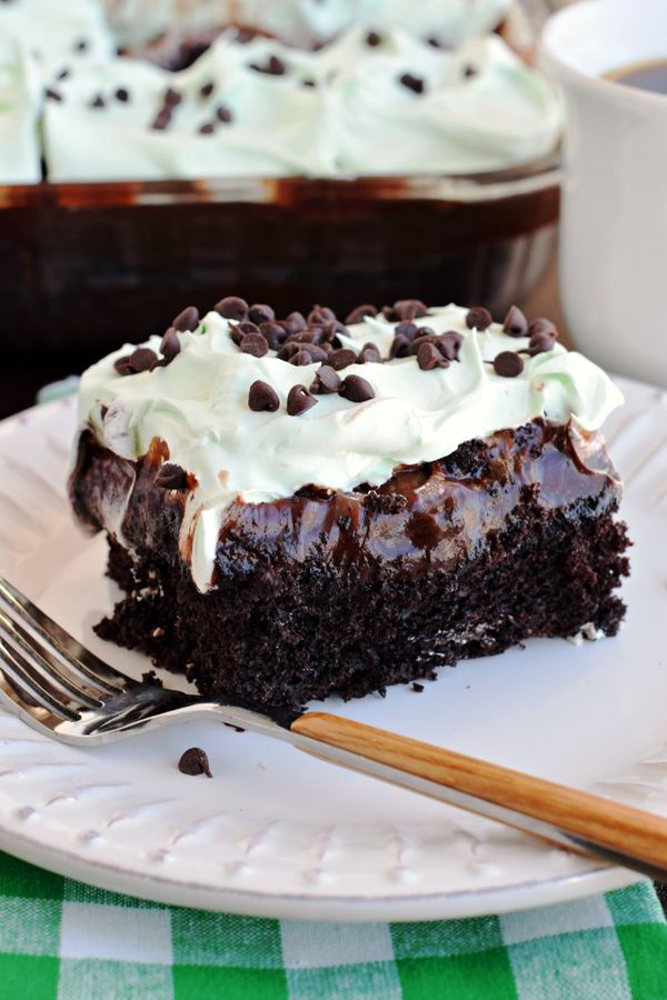 Grasshopper Poke Cake