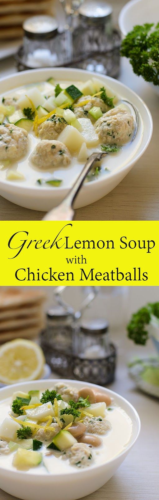 Greek Lemon Soup with Chicken Meatballs