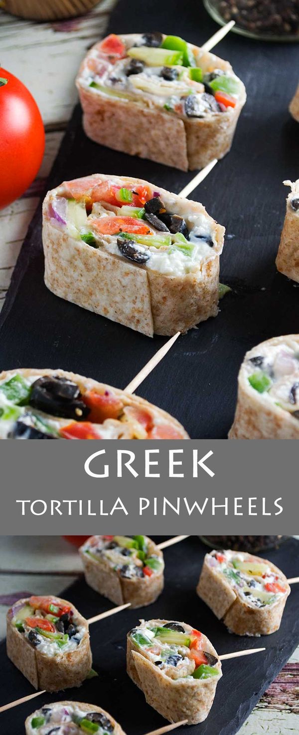 Greek tortilla pinwheels