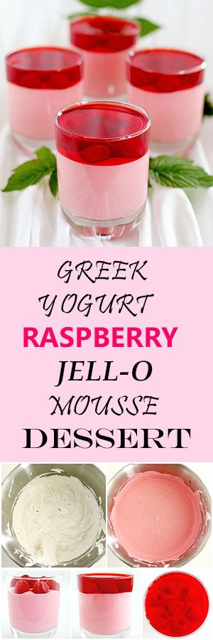 Greek Yogurt Raspberry Jell-O Mousse Dessert