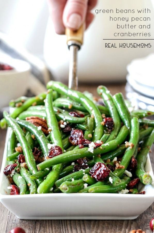 Green Beans with Honey Pecan Butter and Cranberries