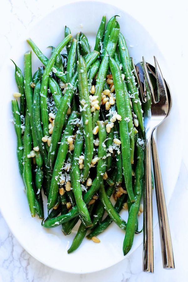 Green Beans with Parmesan and Lemon Butter Sauce