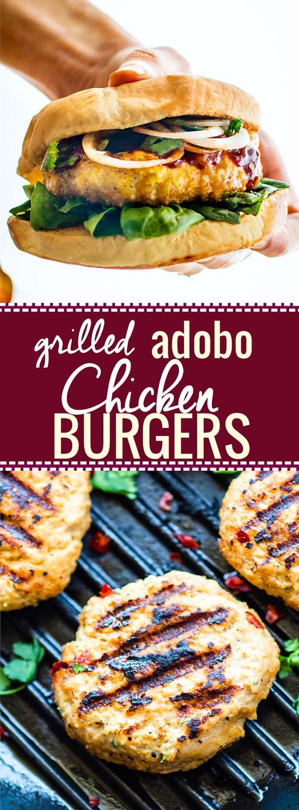 Grilled Adobo Chicken Burgers (Gluten Free