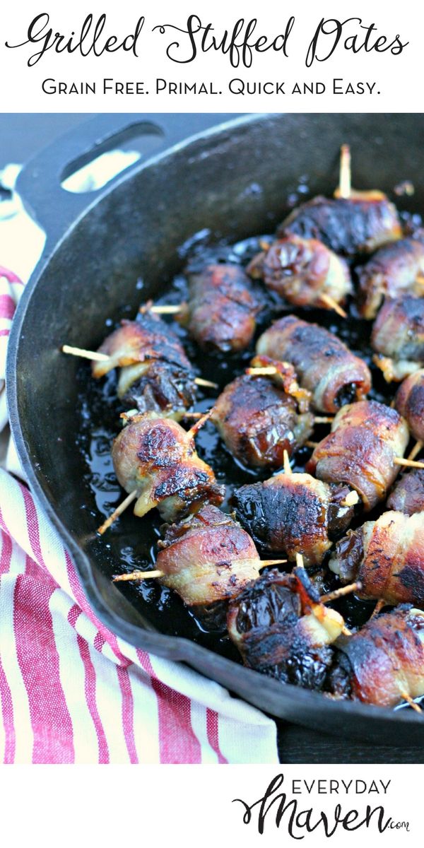 Grilled Bacon Wrapped Stuffed Dates