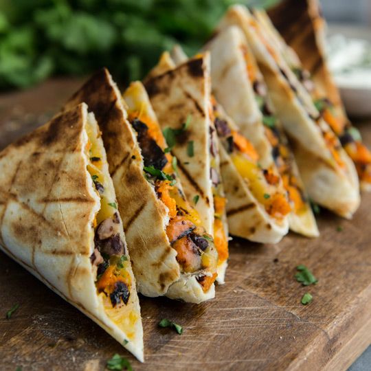 Grilled Black Bean and Sweet Potato Quesadillas