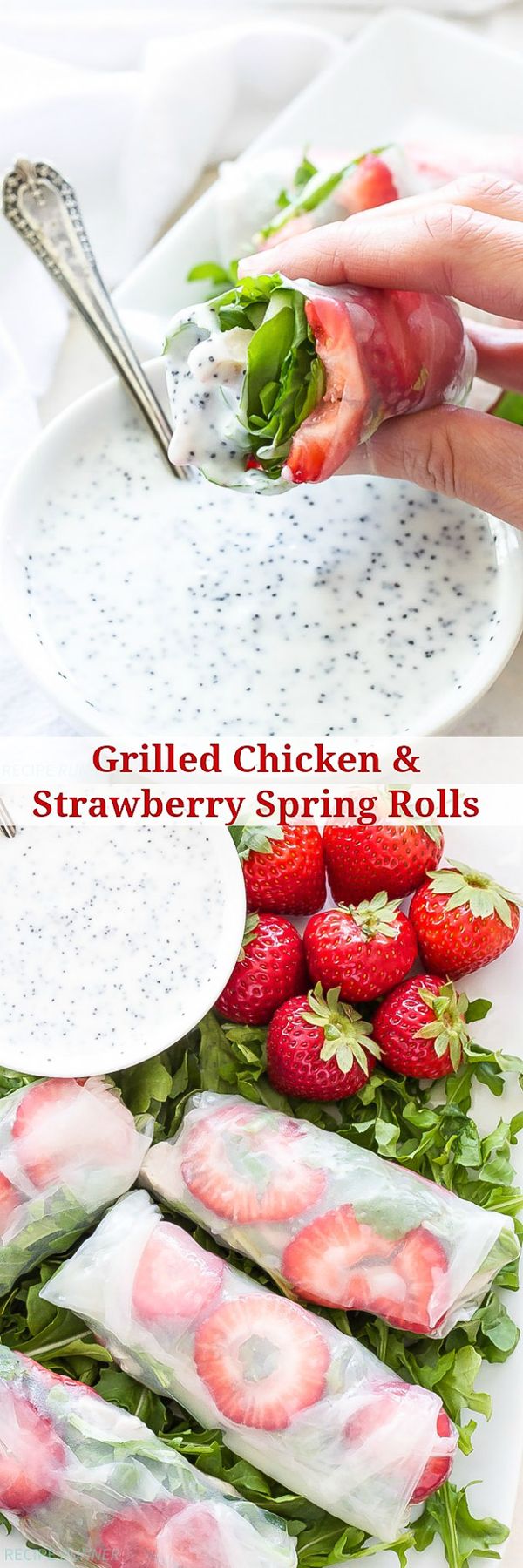 Grilled Chicken and Strawberry Spring Rolls