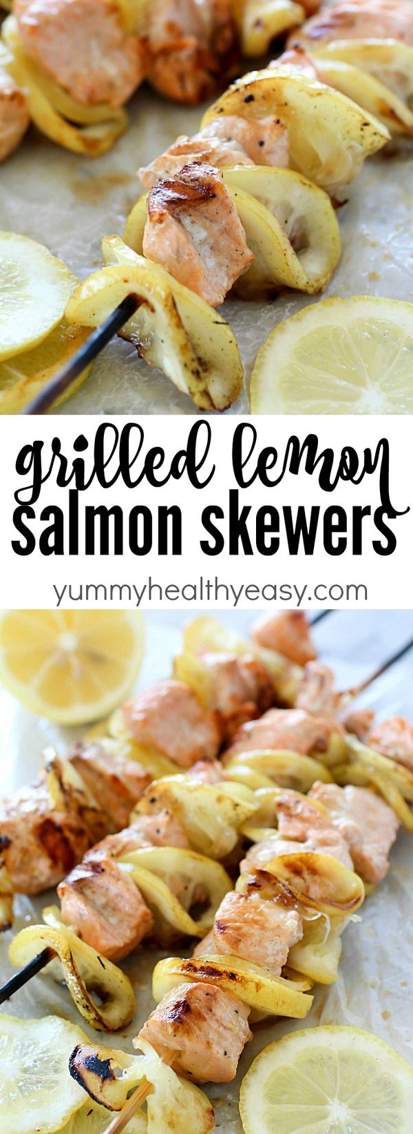 Grilled Lemon Salmon Skewers