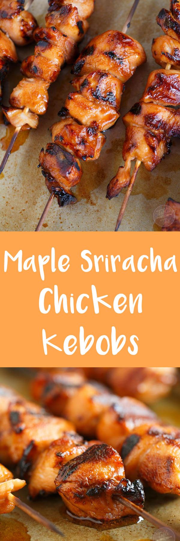 Grilled Maple Sriracha Chicken Kebobs